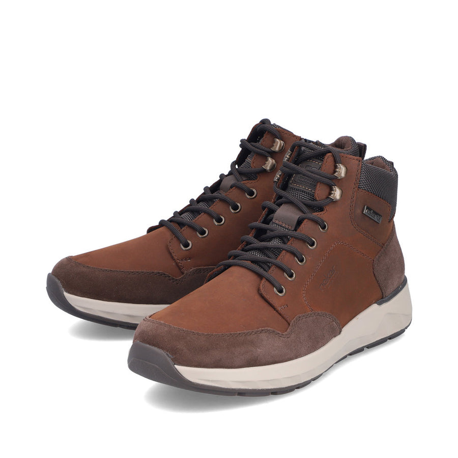 Rieker 11530-24 Mens Wide Fit Water Resistant Brown Boots