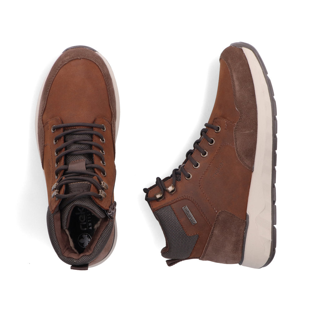Rieker 11530-24 Mens Wide Fit Water Resistant Brown Boots