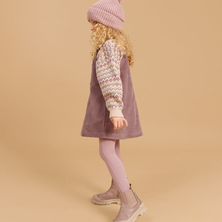 Wheat 1201-322-GOTS Pinafore Caroline 9623 Plum Truffle