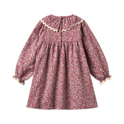 Wheat 1368-215-GOTS Dress L/S Collar Elvira 9773 Grape Flowers