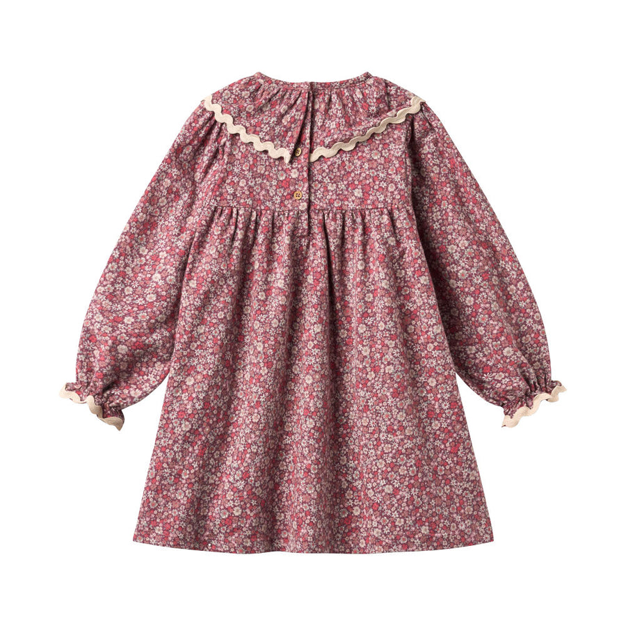 Wheat 1368-215-GOTS Dress L/S Collar Elvira 9773 Grape Flowers
