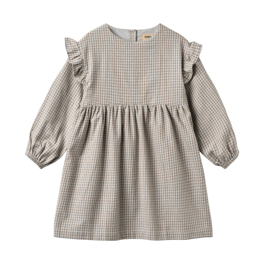 Wheat 1377-463-GOTS Dress Gro 0104 Greybrown Check