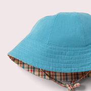 Little Green Radicals Checked Seersucker Reversible Sunhat