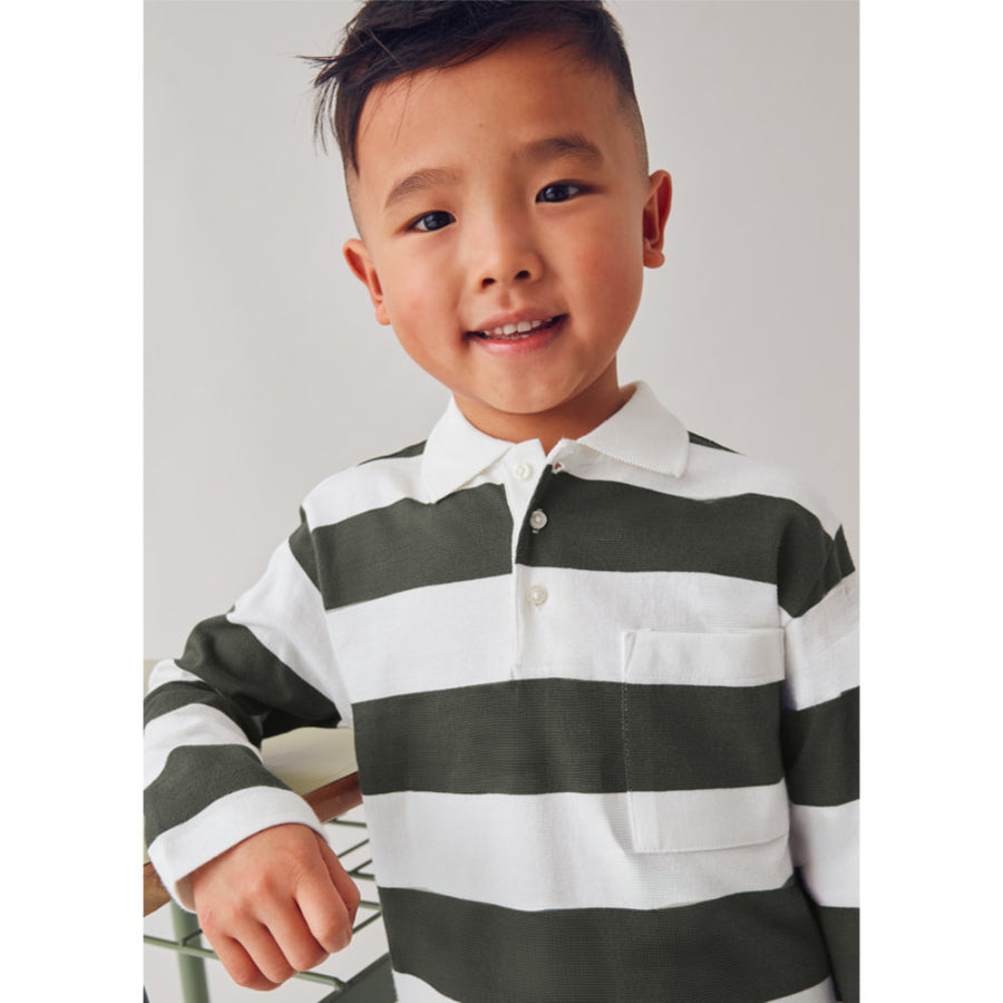 Mayoral L/S Stripes Polo Olive (4119)