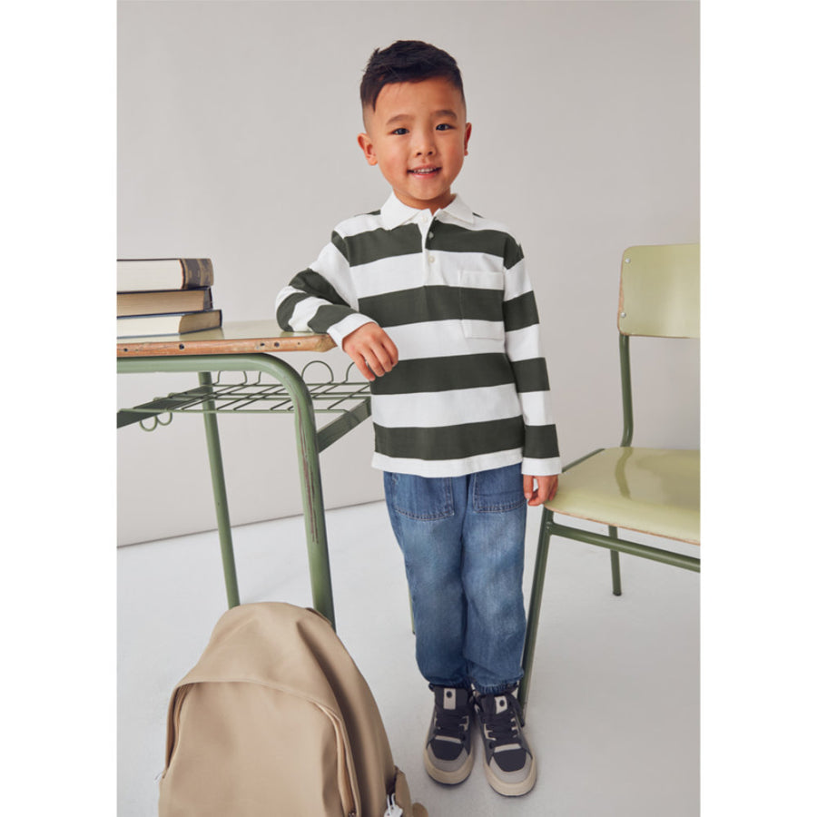 Mayoral L/S Stripes Polo Olive (4119)