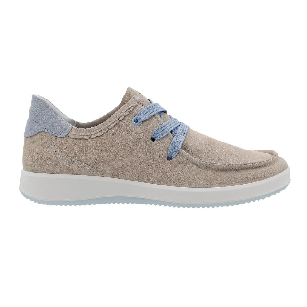 Ara 1223918-8 Beige Lace Up Boat Shoes Wide Fit
