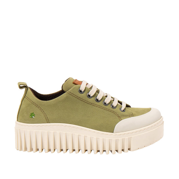 Scarpe Donna ART Company Brighton - Sneakers Con Piattaforma Morbida Colore Nappa Shinny Jungle/Brighton Green