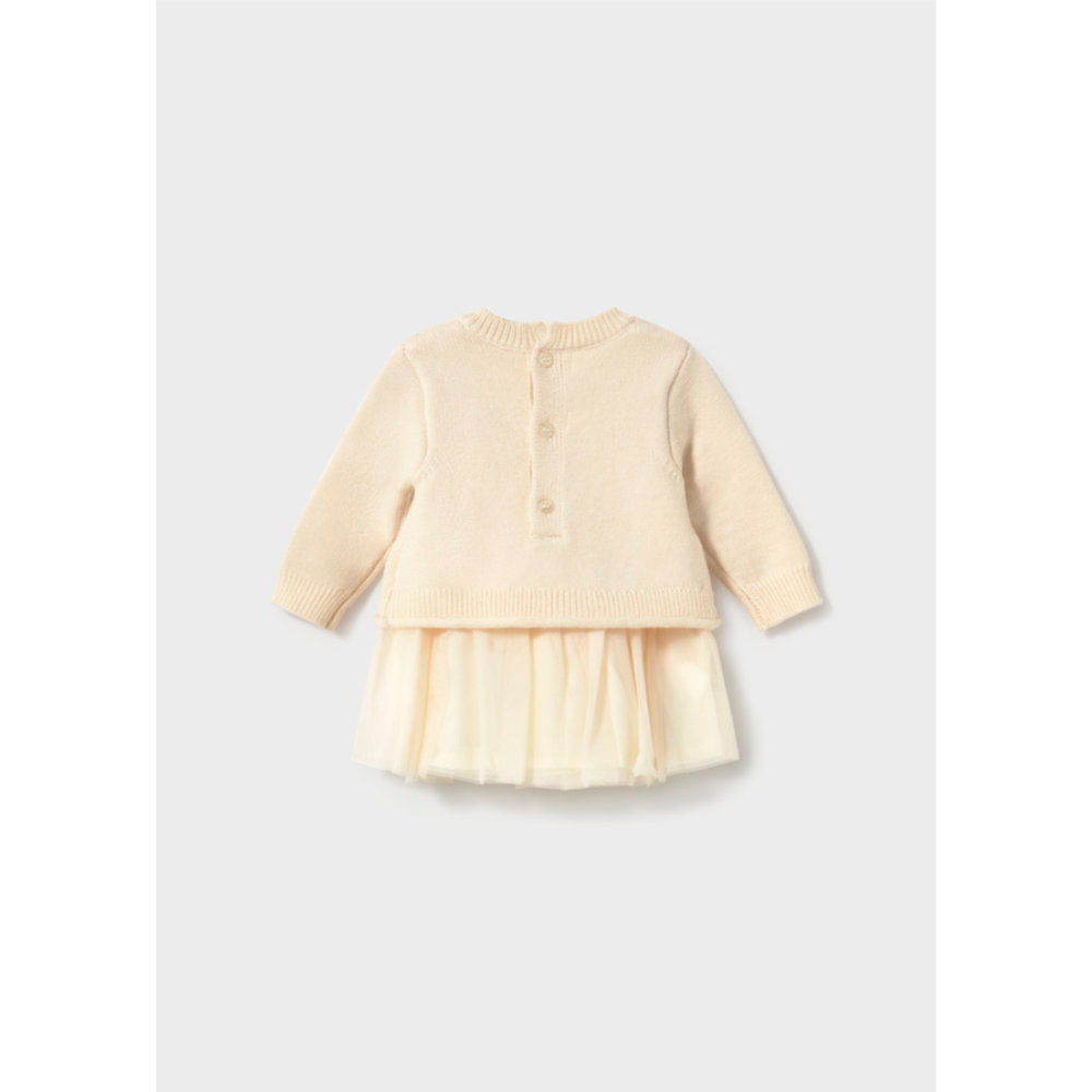 Mayoral Tricot/Tulle Dress Cream (2820)