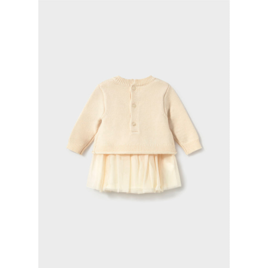 Mayoral Tricot/Tulle Dress Cream (2820)