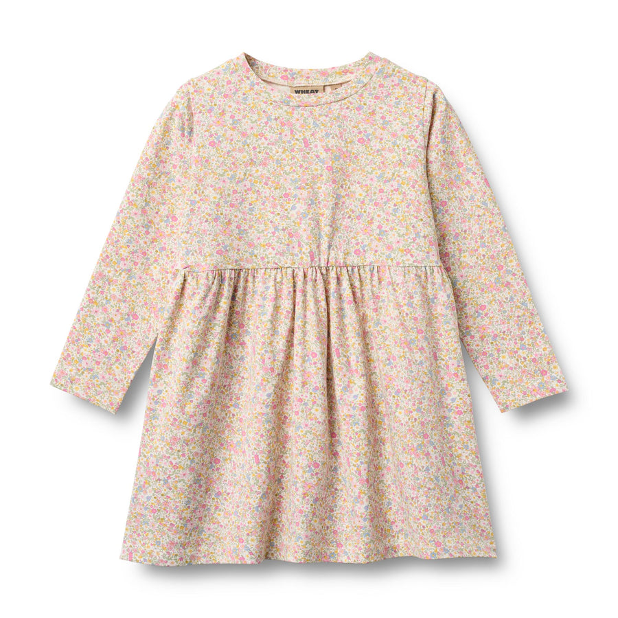 Wheat Jersey Dress L/S Sessa - 1629-180 9637 Blush Flower Meadow