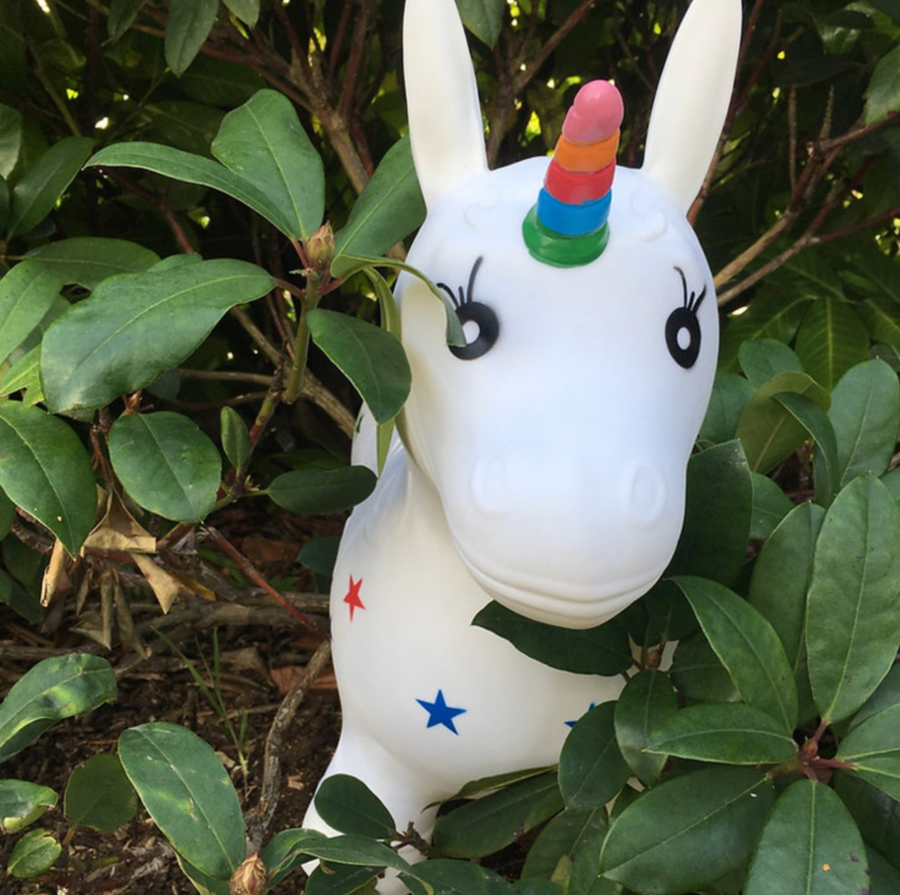 Happy Hopperz WHITE UNICORN - Space Hopper For Little