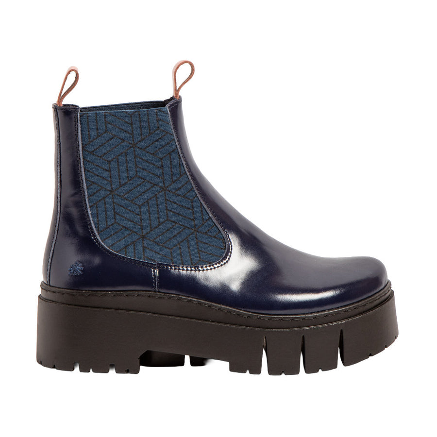 The Art Company 1766 Nappa Shinny Navy-Flamingo / Leeds Ankle Boots