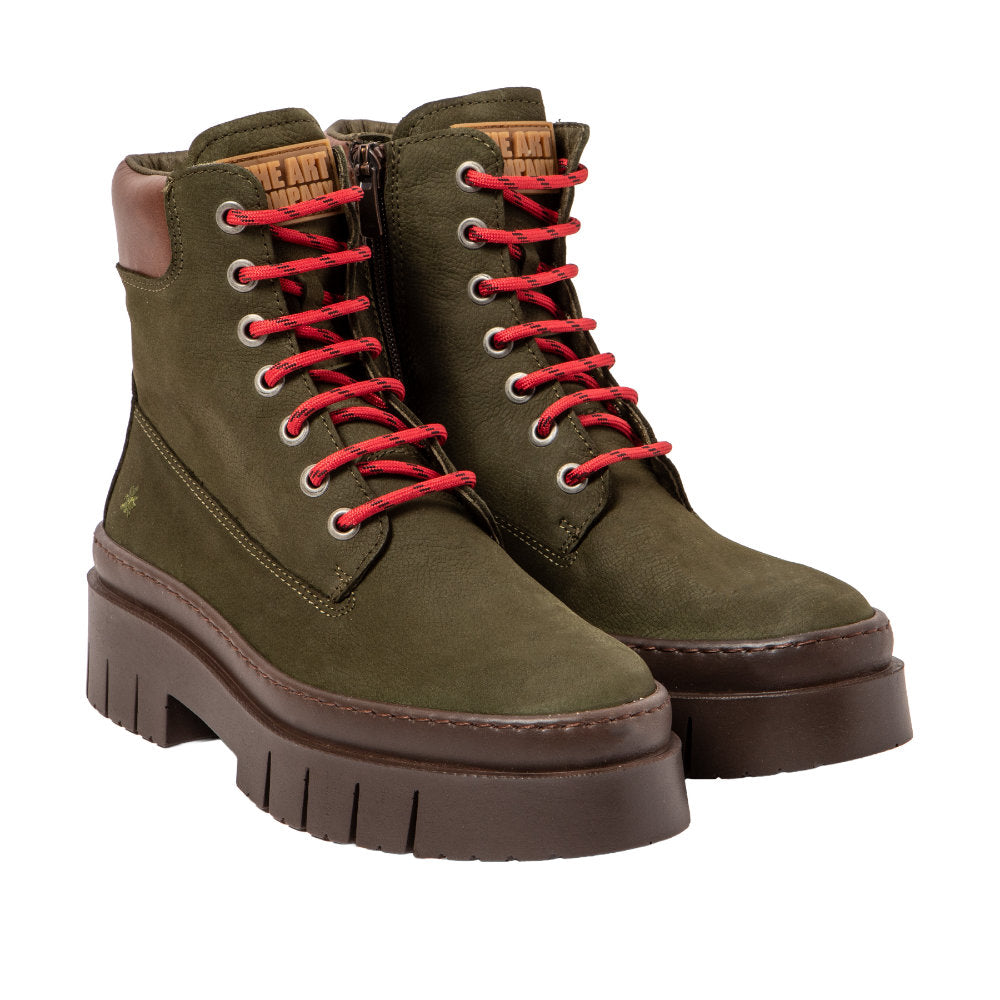 The Art Company 1967 Nobuck Kaki/Amberes Ankle Boots