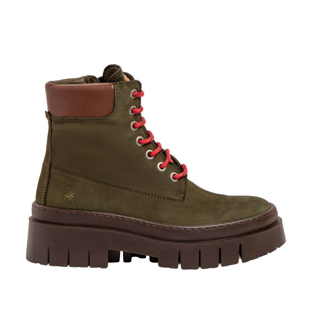 The Art Company 1967 Nobuck Kaki/Amberes Ankle Boots