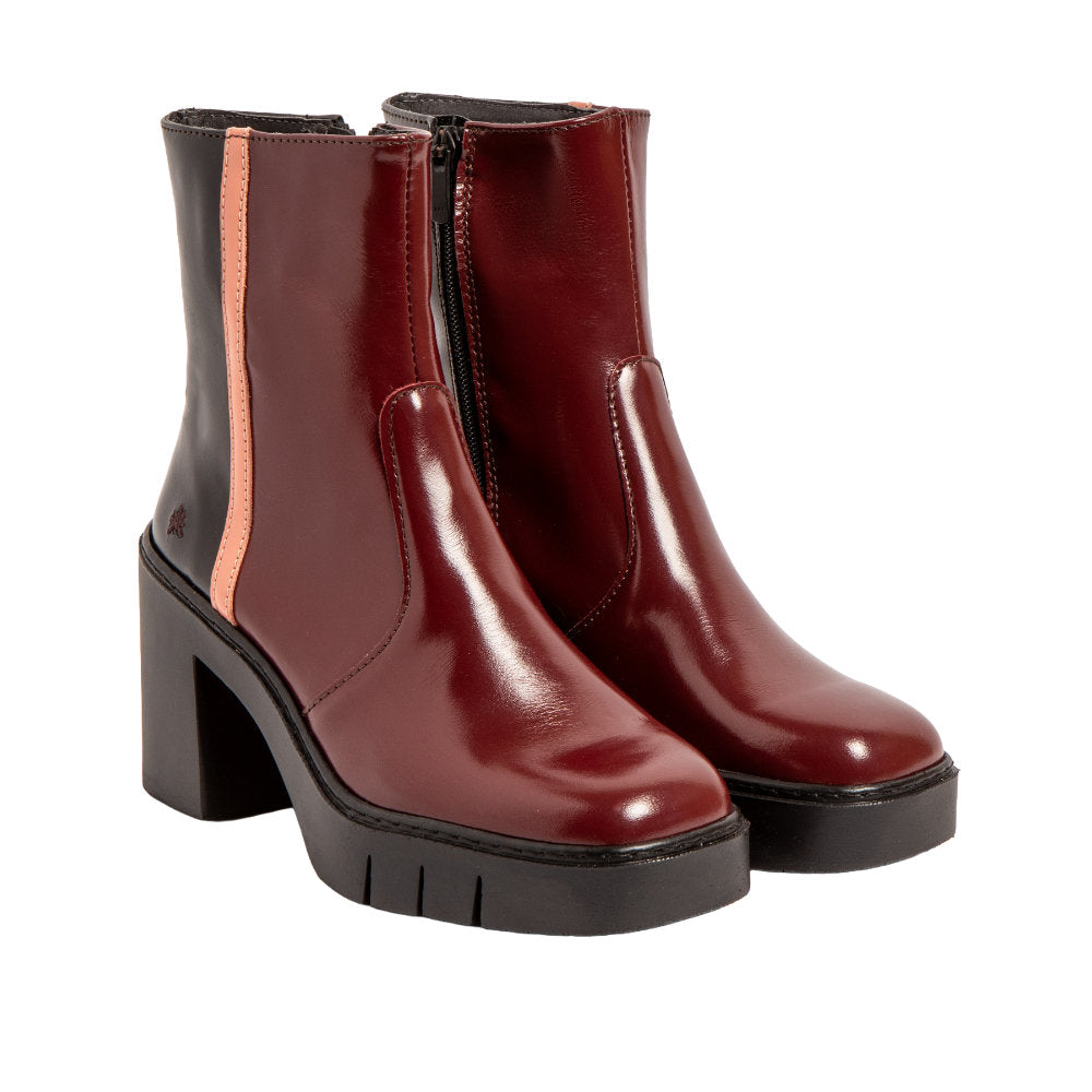 The Art Company 1974 Nappa Shinny Burdeos-Flamingo/Berna Ankle Boots