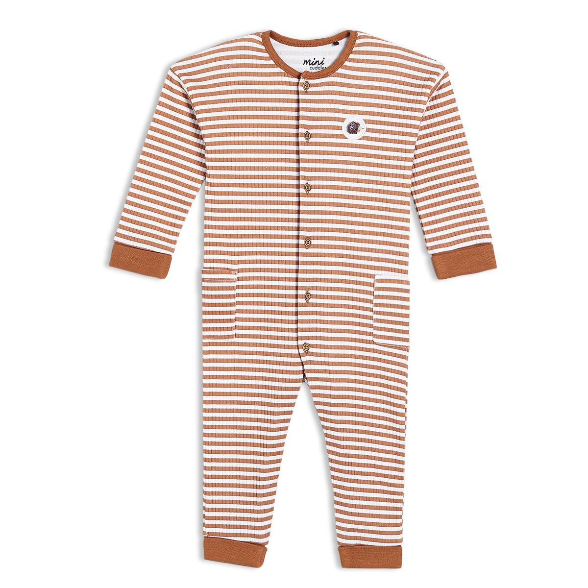 Mini Cuddles Unisex Brown Single Romper