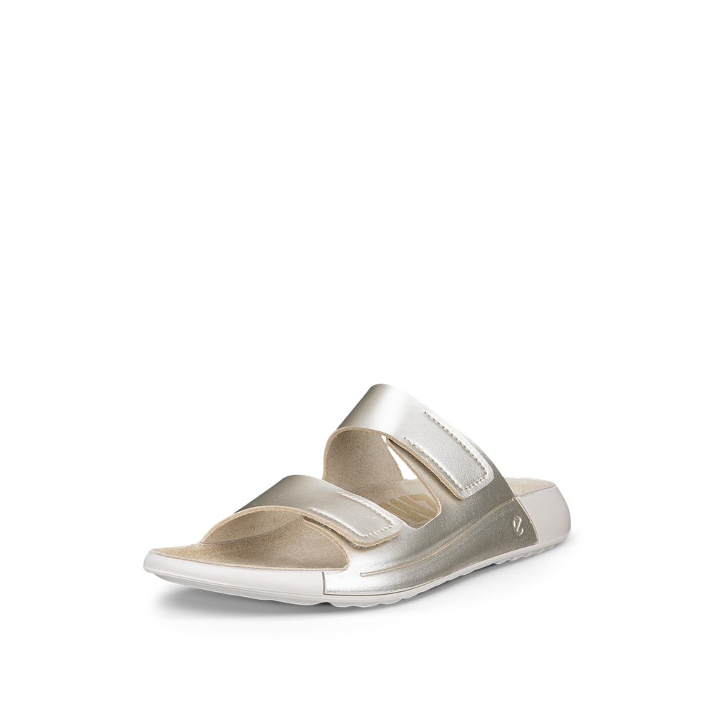 Ecco 206823-01688 Cozmo W 2-Strap Pure White Gold Sandals