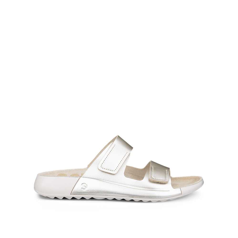 Ecco 206823-01688 Cozmo W 2-Strap Pure White Gold Sandals