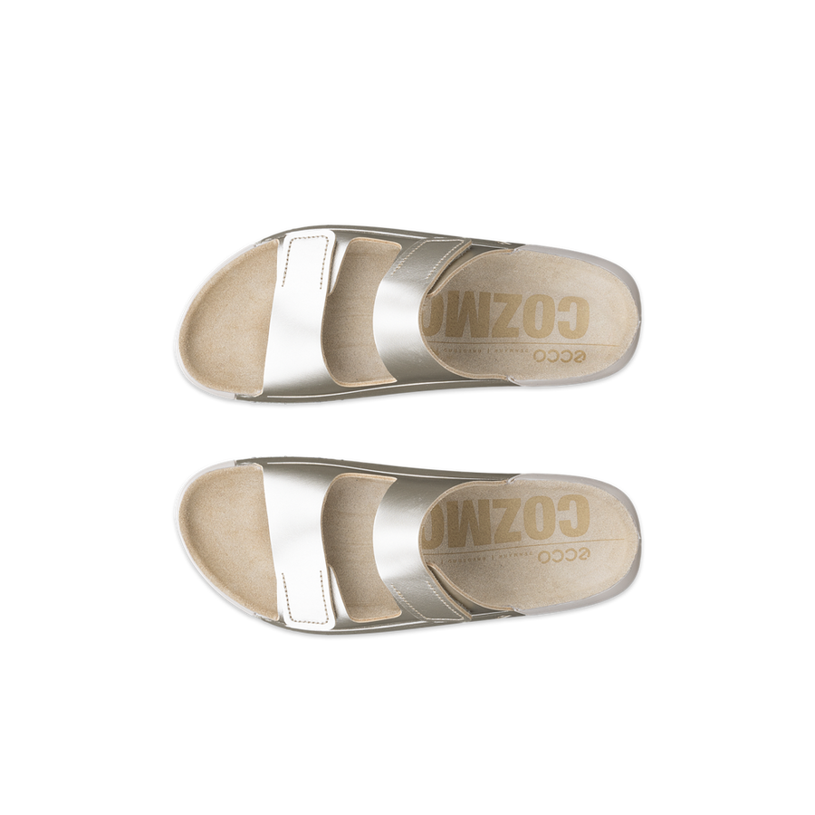 Ecco 206823-01688 Cozmo W 2-Strap Pure White Gold Sandals