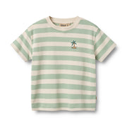 Wheat T-Shirt S/S Liam - 2172-108S 9647 Mint Stripe