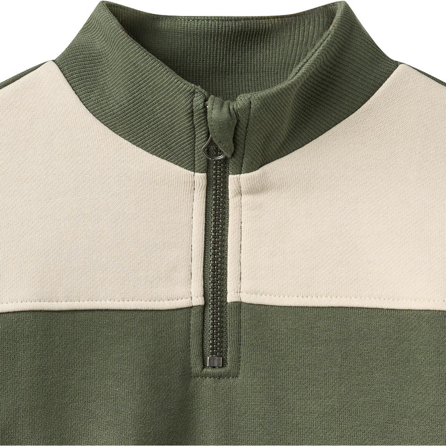 Wheat 2386-672-GOTS Half Zip Sweatshirt L/S Matteo 9690 Thyme