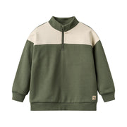 Wheat 2386-672-GOTS Half Zip Sweatshirt L/S Matteo 9690 Thyme
