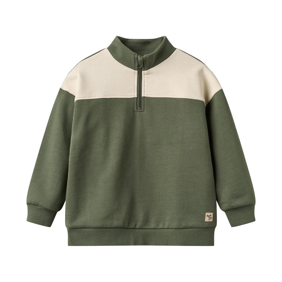 Wheat 2386-672-GOTS Half Zip Sweatshirt L/S Matteo 9690 Thyme