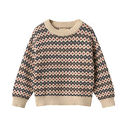 Wheat 2531-560-GOTS Jacquard Pullover Harlow 1292 Greyblue