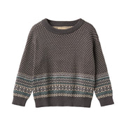 Wheat 2591-560-GOTS Jacquard Pullover Julius 9619 Dark Charcoal
