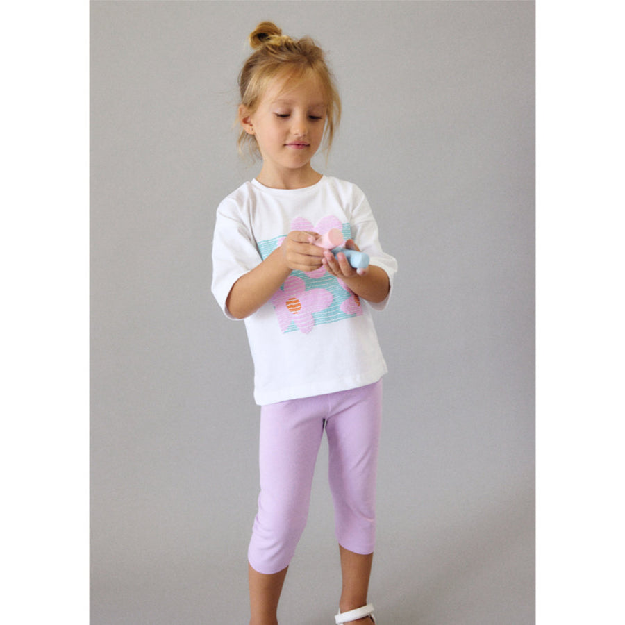 Mayoral S/S T-Shirt White Lila (3016)