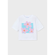 Mayoral S/S T-Shirt White Lila (3016)