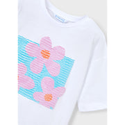 Mayoral S/S T-Shirt White Lila (3016)