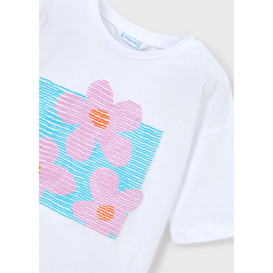 Mayoral S/S T-Shirt White Lila (3016)
