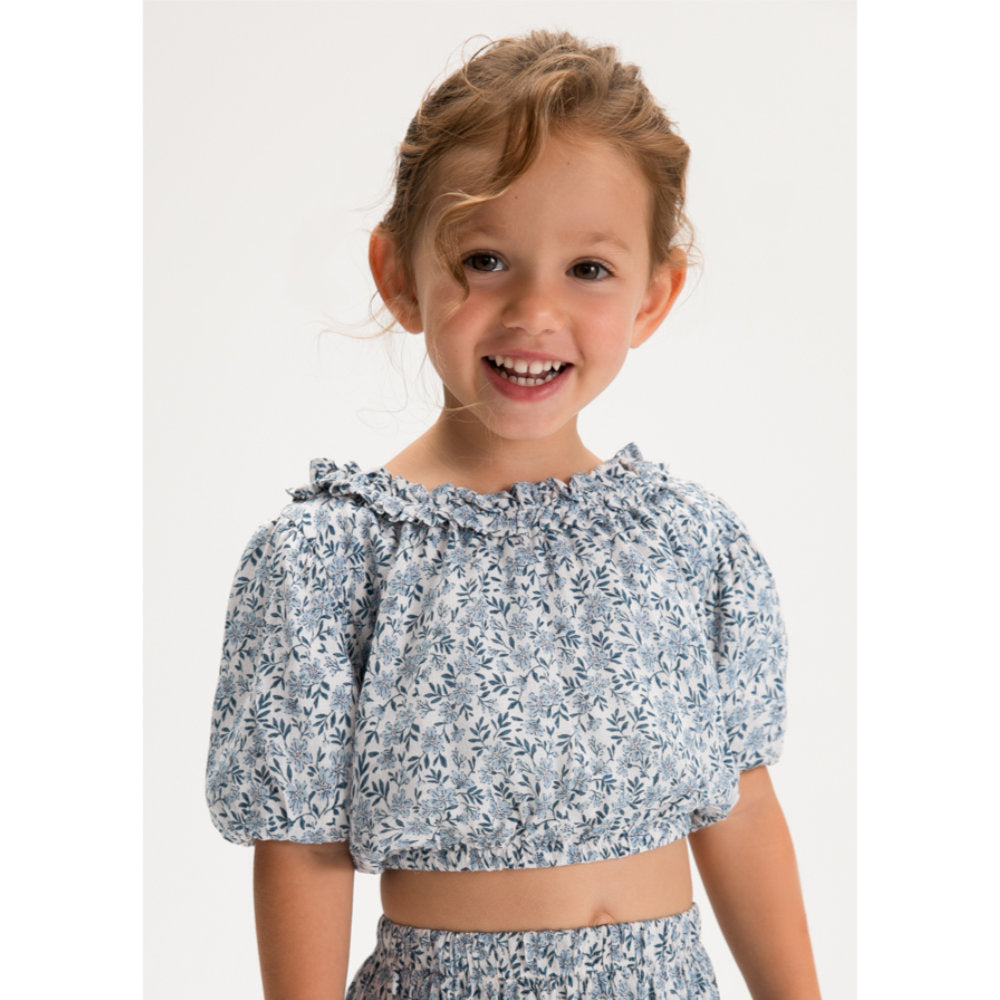 Mayoral Printed Dobby Top Sky Blue (3026)