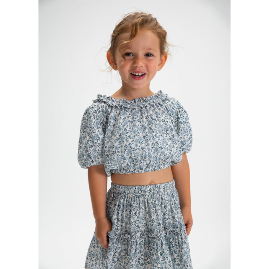 Mayoral Printed Dobby Top Sky Blue (3026)