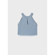 Mayoral Denim Striped Top Indigo (6025)
