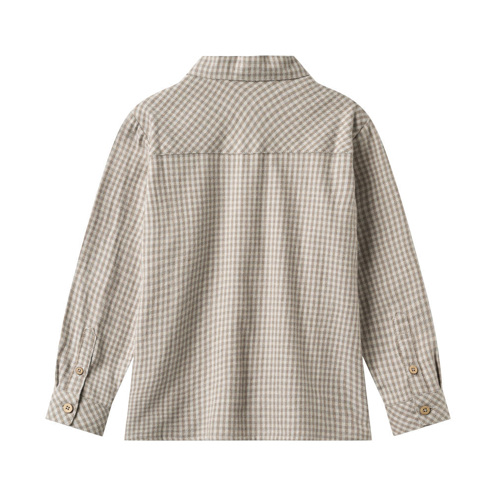 Wheat 2659-463-GOTS Shirt L/S Oscar 0104 Greybrown Check