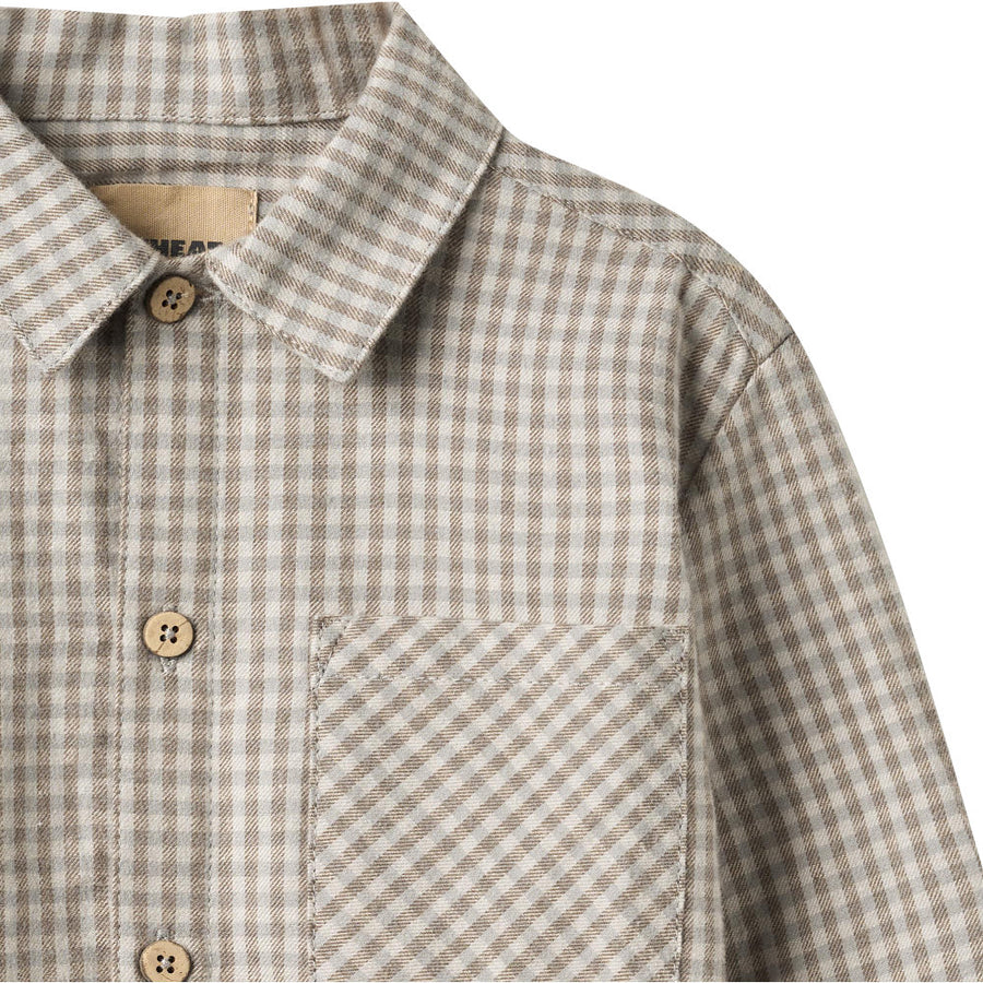 Wheat 2659-463-GOTS Shirt L/S Oscar 0104 Greybrown Check