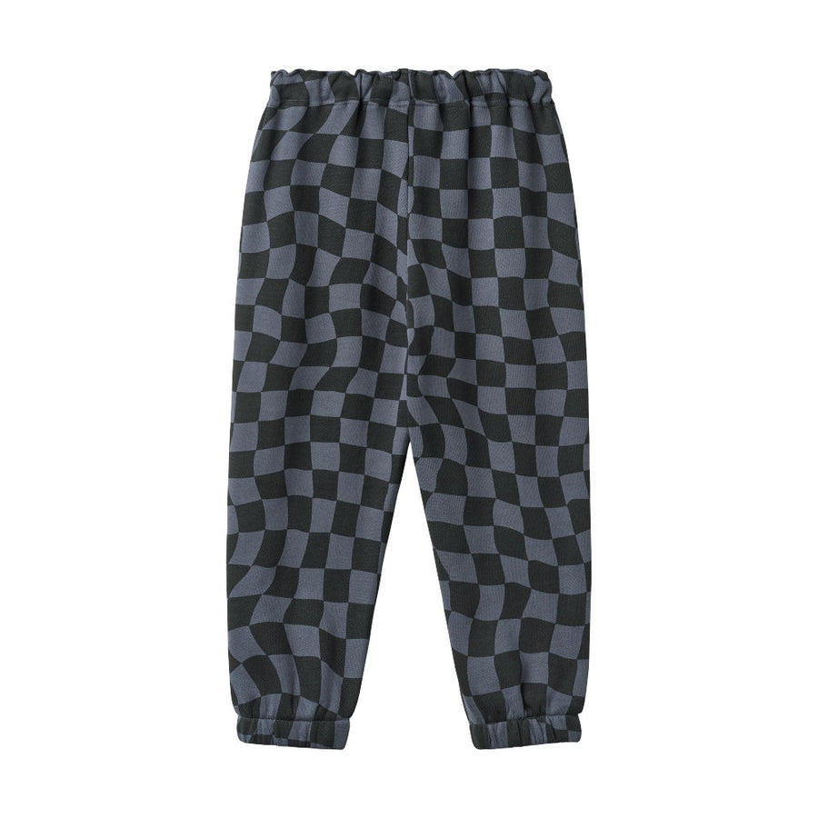 Wheat 2888-624-GOTS Sweatpants Cosmo 1311 Navy Blue Check