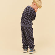 Wheat 2888-624-GOTS Sweatpants Cosmo 1311 Navy Blue Check