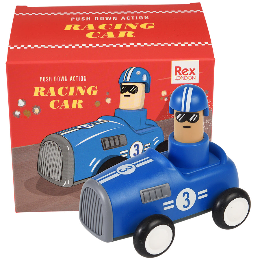 Rex London Push Down Action Racing Car - Blue 29905