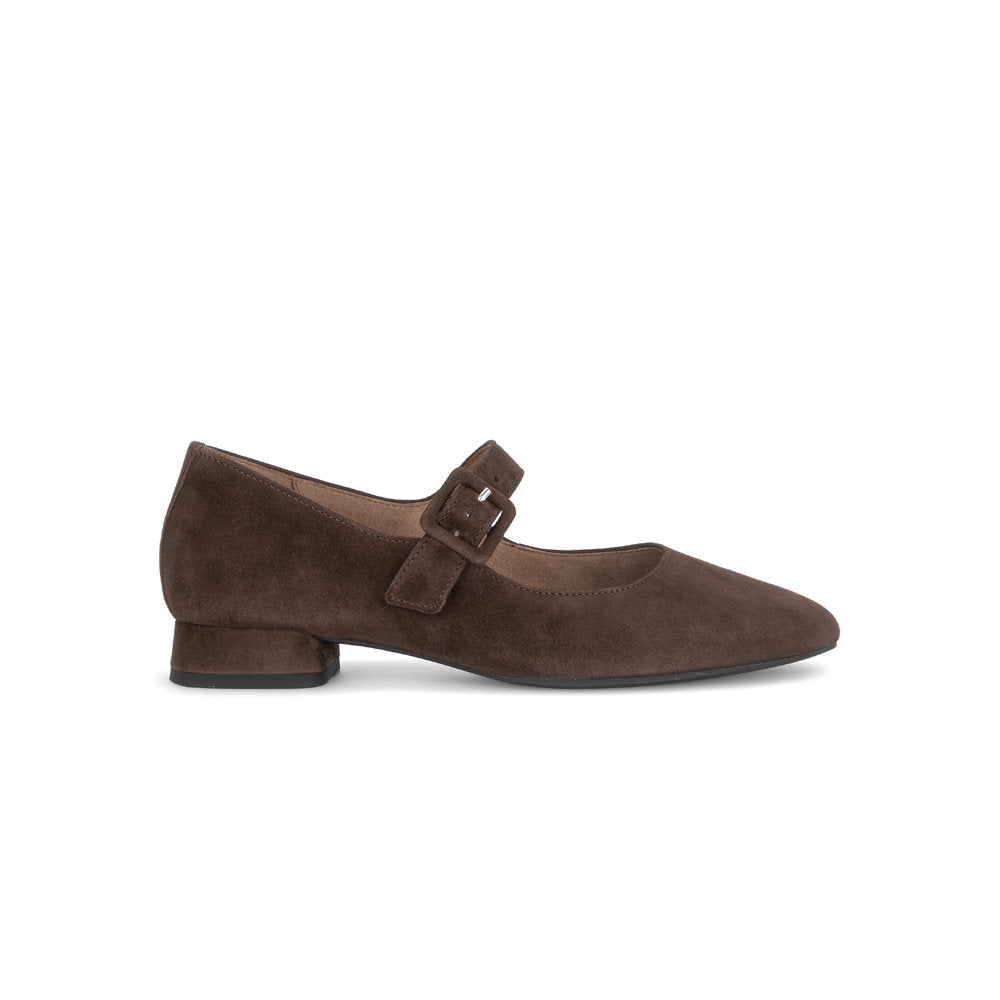 Gabor 3020.02.004 IGGY Wide Fit Cacao Suede Mary-Janes