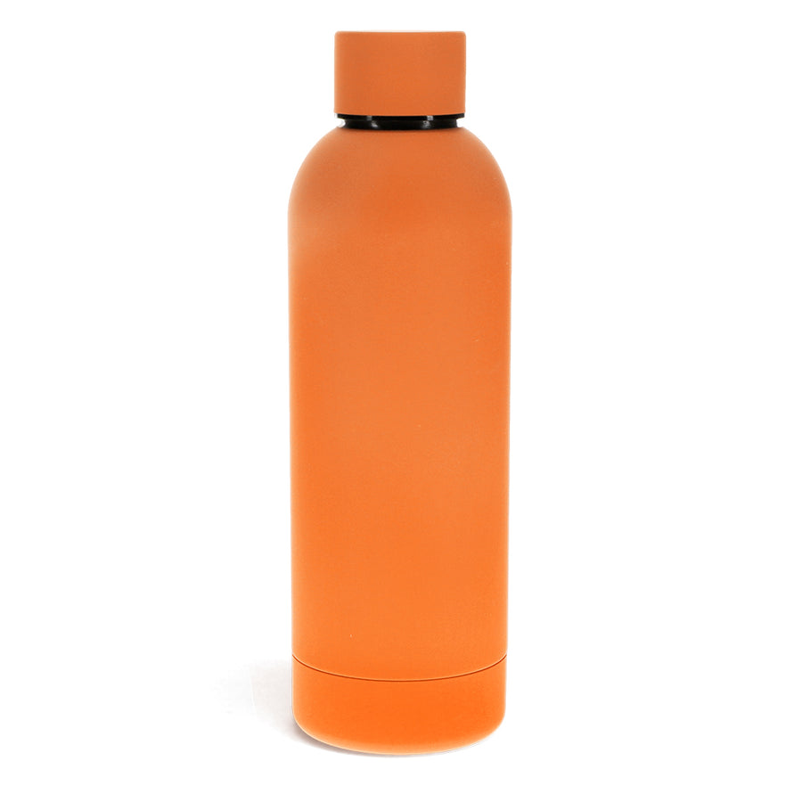 Rex London Rubber coated steel bottle 500ml - Orange-30346