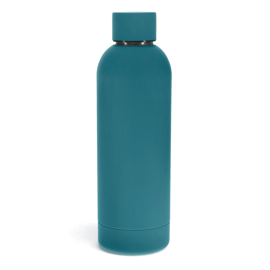 Rex London Rubber coated steel bottle 500ml - Petrol blue-30347