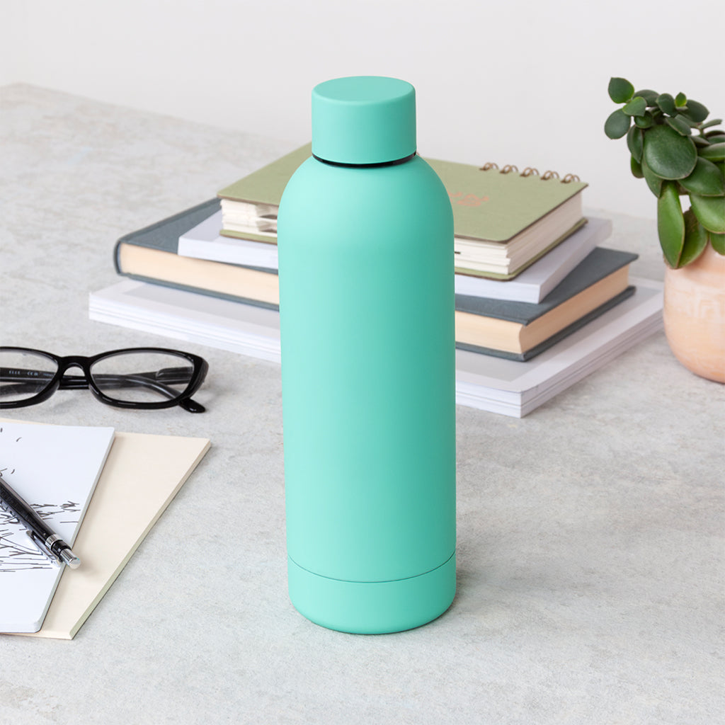Rex London Rubber coated steel bottle 500ml - Mint green-30351