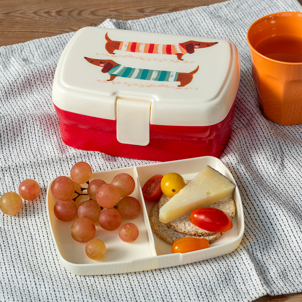 Rex London Lunch box with tray - Sausage Dog-30705