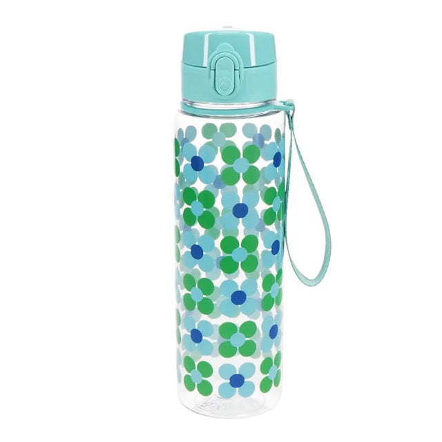 Rex London Drinks bottle with push button lid 700ml - Blue and green Daisy-30962