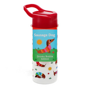 Rex London Children's Water Bottle - Sunny Sausage Dog (Stainless Steel With Straw, 500Ml) - 30964