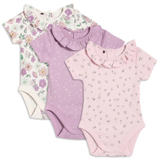 Mini Cuddles Girls Multi 3 Piece Body Suit - Japenese Flower Garden
