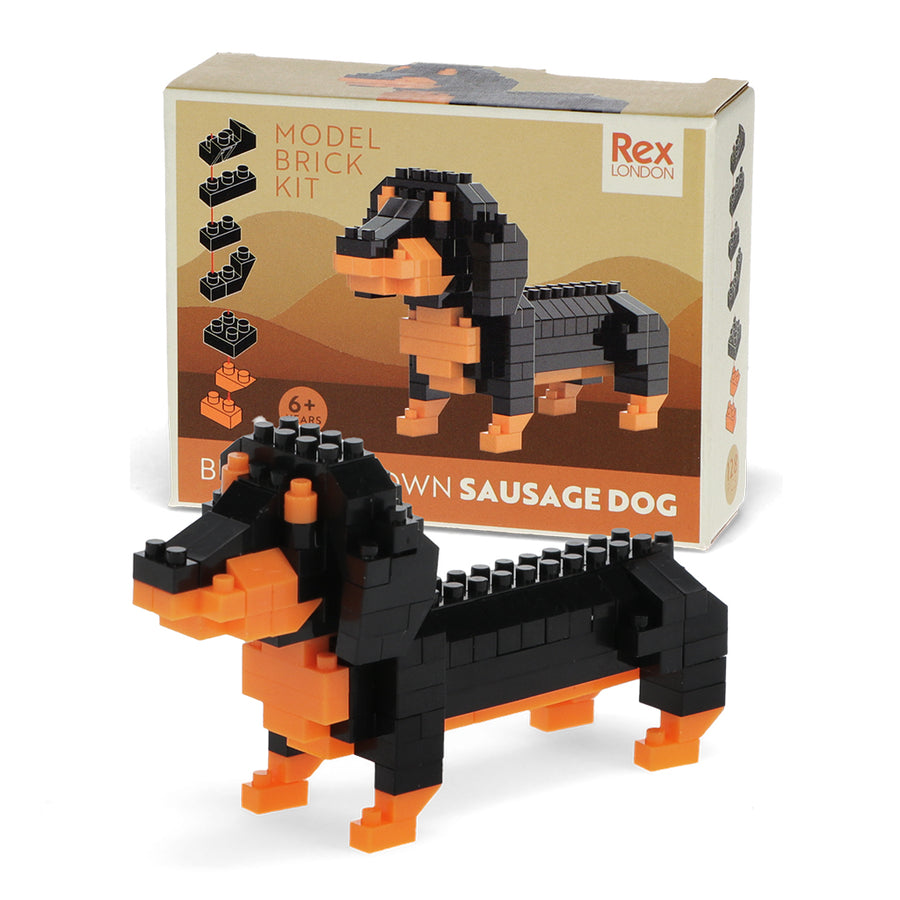 Rex London Build Your Own Dog Model Brick Kit - Sausage Dog - 31228